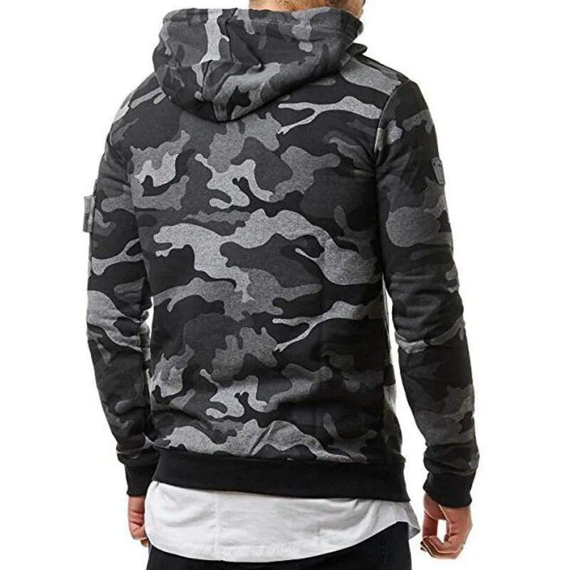 Νέα ανδρικά φούτερ Φθινόπωρο Χειμερινό Στρατιωτικό Καμουφλάζ Streetwear Hoodie Ανδρικό φούτερ Casual Slim Fit Φούτερ πουλόβερ με κουκούλα