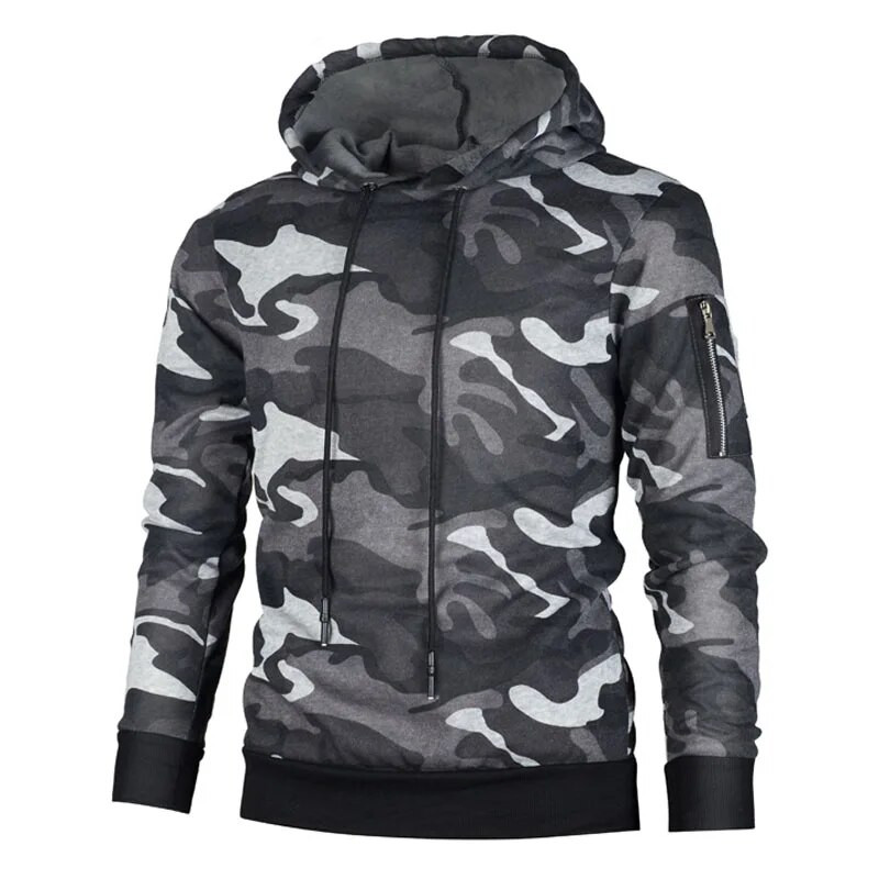 Νέα ανδρικά φούτερ Φθινόπωρο Χειμερινό Στρατιωτικό Καμουφλάζ Streetwear Hoodie Ανδρικό φούτερ Casual Slim Fit Φούτερ πουλόβερ με κουκούλα