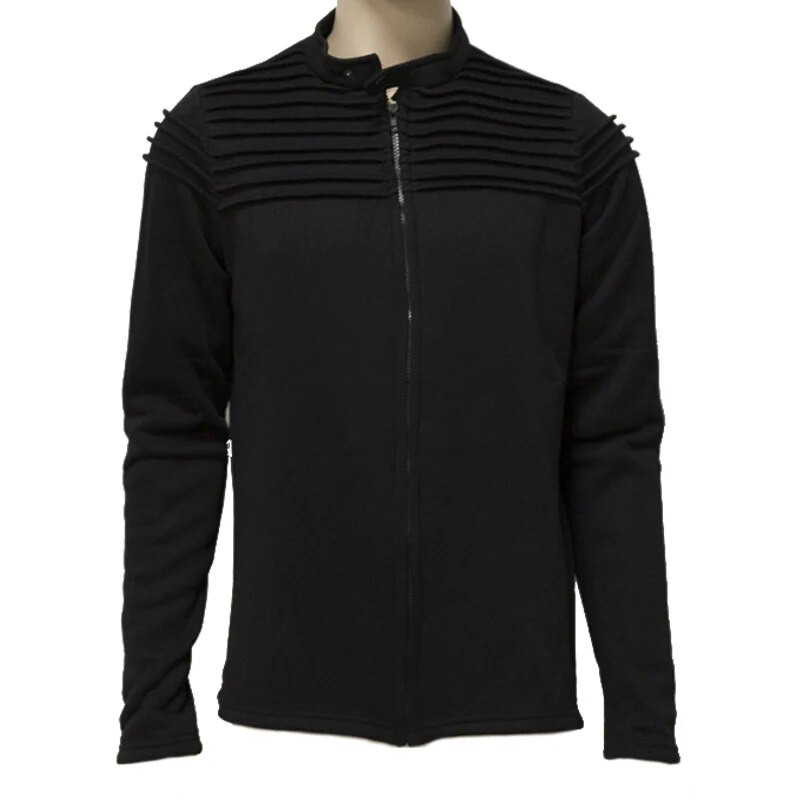 Rudens, žiema, naujas megztinis su užtrauktuku Vyriškas džemperis, dryžuotas klostuotas kratinys, laisvalaikis Slim Fit megztiniai Striukė Vyriškas plius dydis M-3XL