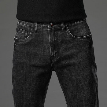 2023 Φθινόπωρο Νέο Ανδρικό βαμβακερό Stretch Slim τζιν ίσια έκδοση Business Fashion Τζιν παντελόνι Vintage μπλε επώνυμα παντελόνι μαύρο