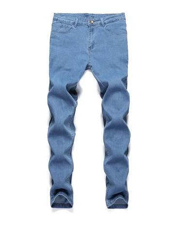 Υψηλής ποιότητας Stretch Elastic Skinny Jeans Ανδρικά European American Classic Solid Washed Denim Παντελόνι Casual Pantalones Hombre Joggers