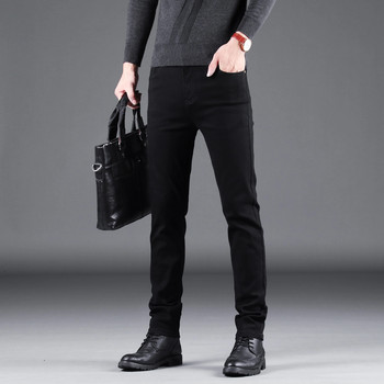 Κλασικό Business casual τζιν ανδρικό 2023 νέο Μόδα μαύρο στενό τζιν παντελόνι Αντρικό παντελόνι υψηλής ποιότητας Πολυτελές ανδρικά ρούχα