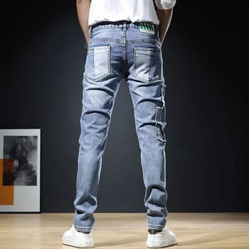 Ανδρικά κομψά τζιν παντελόνια 2023 Λεπτά ίσια ξεφτισμένα τζιν Ρούχα ανδρικά Νέα μόδα στενά παντελόνια ρούχα Pantalones Hombre