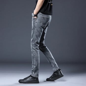 2023 Νέο γκρι τζιν ανδρικό λεπτό ελαστικό κορεατικής μόδας Vintage casual skinny πόδια Ανδρικά τζιν παντελόνια 27-36