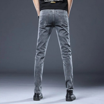 2023 Νέο γκρι τζιν ανδρικό λεπτό ελαστικό κορεατικής μόδας Vintage casual skinny πόδια Ανδρικά τζιν παντελόνια 27-36