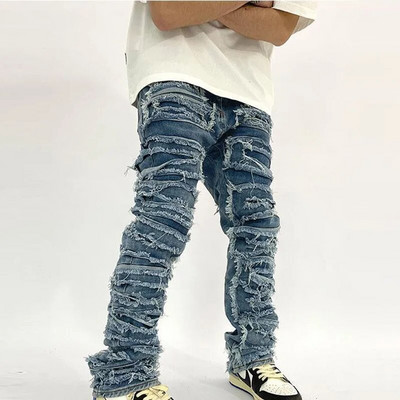 Streetwise Stretch Patch teksad meestele Altpoolt kottis meesterõivad Suvised soliidsed uusmoodsed keskmise vöökohaga pikad püksid meestele