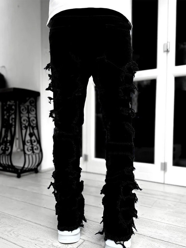 Streetwise Stretch Patch teksad meestele Altpoolt kottis meesterõivad Suvised soliidsed uusmoodsed keskmise vöökohaga pikad püksid meestele