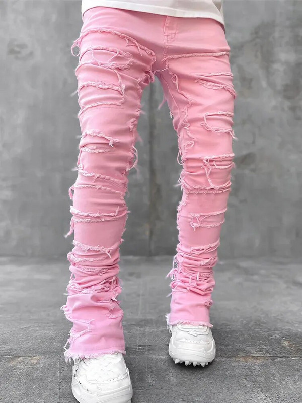 Streetwise Stretch Patch teksad meestele Altpoolt kottis meesterõivad Suvised soliidsed uusmoodsed keskmise vöökohaga pikad püksid meestele