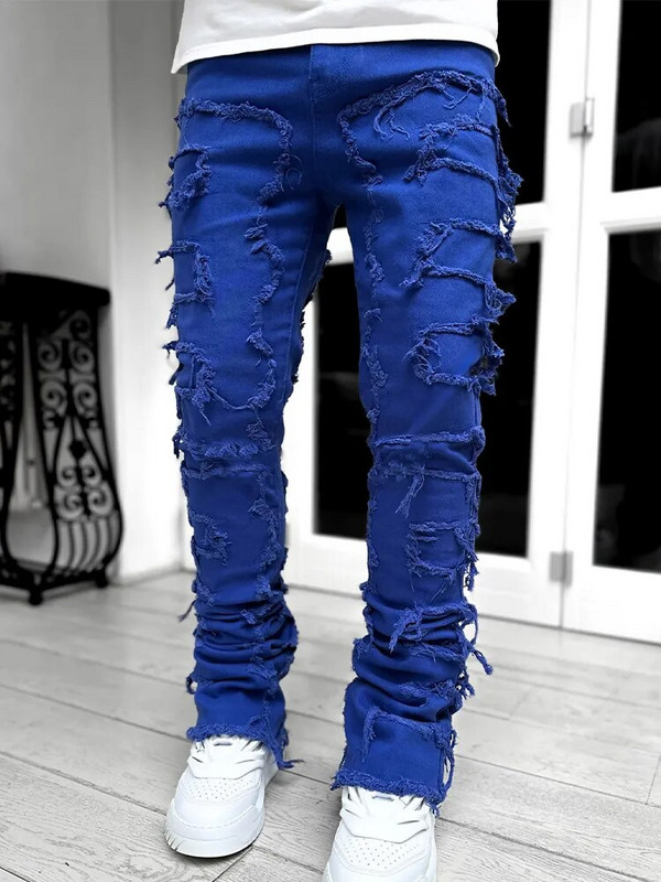 Streetwise Stretch Patch teksad meestele Altpoolt kottis meesterõivad Suvised soliidsed uusmoodsed keskmise vöökohaga pikad püksid meestele