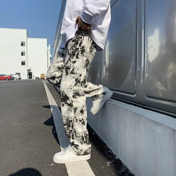 Ανδρικά τζιν με στάμπα μόδας Άνοιξη 2023 Παντελόνι σφουγγαρίσματος Τζιν Κορεάτικο στυλ High Street Loose Hip Hop Φαρδύ τζιν παντελόνι