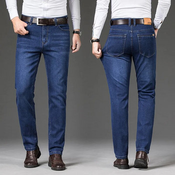 Ανδρικά βαμβακερά τζιν τζιν παντελόνια επώνυμα κλασικά ρούχα Ολόσωμες φόρμες ίσιο παντελόνι για άντρες Μαύρο Oversize μεγάλο μέγεθος 35 40 42 44 46