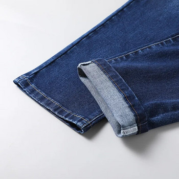Ανδρικά βαμβακερά τζιν τζιν παντελόνια επώνυμα κλασικά ρούχα Ολόσωμες φόρμες ίσιο παντελόνι για άντρες Μαύρο Oversize μεγάλο μέγεθος 35 40 42 44 46