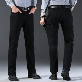 Ανδρικά τζιν Winter Fleece Business Casual Ζεστό χοντρό μαύρο παντελόνι τζιν ανδρικό παντελόνι υψηλής ποιότητας πολυτελές ανδρικά ρούχα