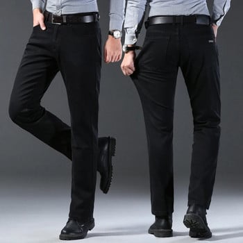 Ανδρικά τζιν Winter Fleece Business Casual Ζεστό χοντρό μαύρο παντελόνι τζιν ανδρικό παντελόνι υψηλής ποιότητας πολυτελές ανδρικά ρούχα