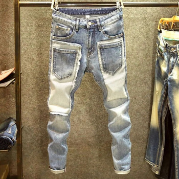 Ανδρικά τζιν τζιν ίσιο φθαρμένο τρύπα τζιν Ευρώπης και Αμερικής κλασικό παλιό παντελόνι pantalones hombre y2k streetwear cargo παντελόνι