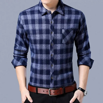 SHiONFA rudens pavasario vyriški drabužiai ploni ilgomis rankovėmis laisvalaikio marškiniai Slim Fit languoti skalbimo ir dėvėjimo marškiniai Azijos dydis