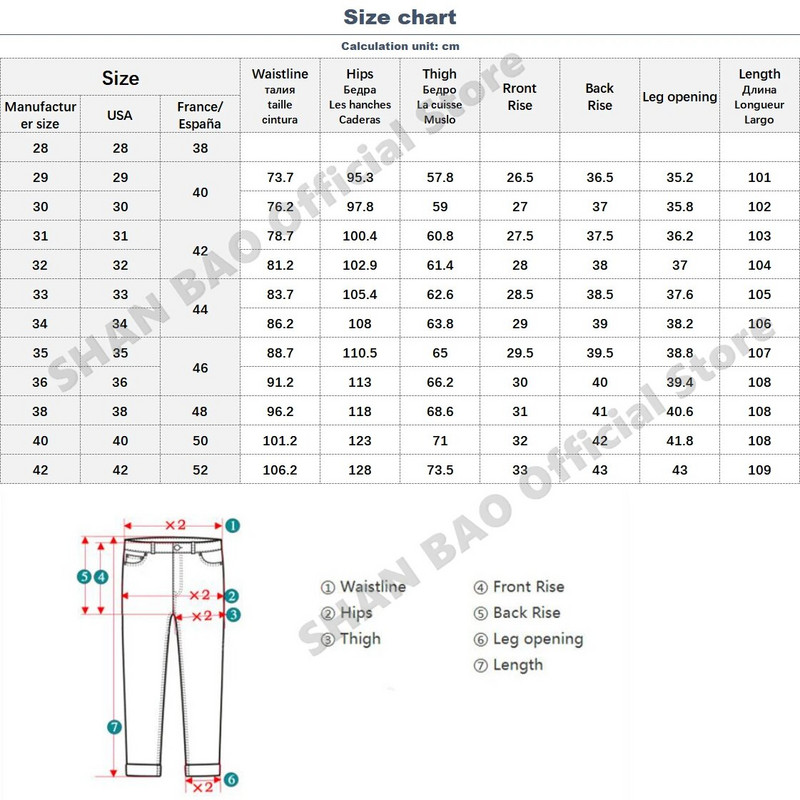 SHAN BAO 2022 jesen proljeće pripijene ravne rastezljive traperice traperice klasični stil bedž mladenačke muške poslovno ležerne traperice hlače