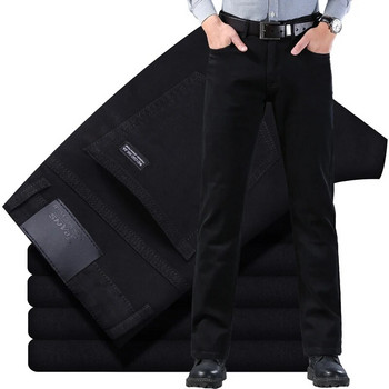 2023 Нови мъжки еластични стандартни дънки, модни ежедневни памучни бизнес черни дънкови панталони, мъжки панталони