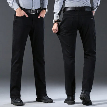 2023 Нови мъжки еластични стандартни дънки, модни ежедневни памучни бизнес черни дънкови панталони, мъжки панталони