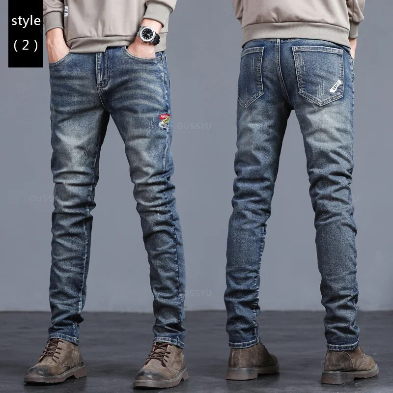 2023 Νέα Ανδρικά Stretch Skinny Jeans Μόδα Casual βαμβακερό τζιν παντελόνι με λεπτή εφαρμογή Ανδρικά κορεάτικα παντελόνια Streetwear Επώνυμα ρούχα