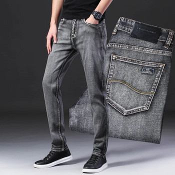Κλασικό ύφος Καλοκαιρινό ανδρικό λεπτό γκρι τζιν Business Fashion Υψηλής ποιότητας Stretch τζιν ίσιο παντελόνι Αντρικό παντελόνι μάρκας