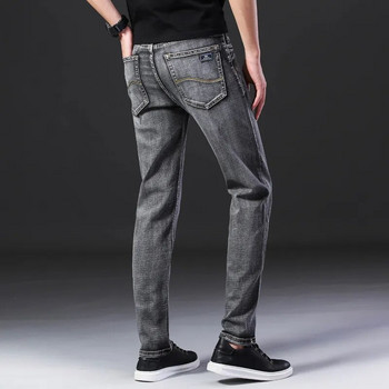 Κλασικό ύφος Καλοκαιρινό ανδρικό λεπτό γκρι τζιν Business Fashion Υψηλής ποιότητας Stretch τζιν ίσιο παντελόνι Αντρικό παντελόνι μάρκας