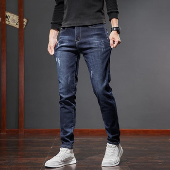 23ο Φθινόπωρο/Χειμώνα Νέα Slim Fit, Άνετη, Κομψή, Εξατομικευμένη, Ίσια, Ανθεκτικά, Real Wear Casual Jeans