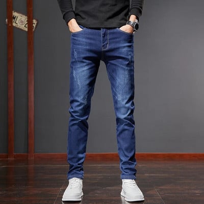 23ο Φθινόπωρο/Χειμώνα Νέα Slim Fit, Άνετη, Κομψή, Εξατομικευμένη, Ίσια, Ανθεκτικά, Real Wear Casual Jeans