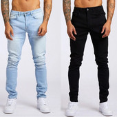 Blugi skinny stretch pentru bărbați noi Pantaloni de lucru casual slim fit pentru bărbați Pantaloni de tip creion de mărime mare pentru bărbați Blugi joggeri pentru bărbați