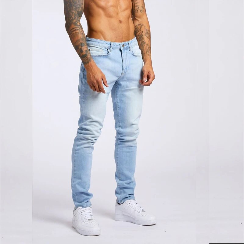Blugi skinny stretch pentru bărbați noi Pantaloni de lucru casual slim fit pentru bărbați Pantaloni de tip creion de mărime mare pentru bărbați Blugi joggeri pentru bărbați