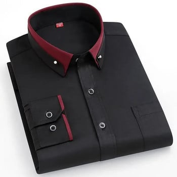 Мъжка висококачествена дизайнерска стилна еластична бизнес офис мъжка официална риза против бръчки, пролет и есен, ново 2024 г.