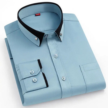 Мъжка висококачествена дизайнерска стилна еластична бизнес офис мъжка официална риза против бръчки, пролет и есен, ново 2024 г.