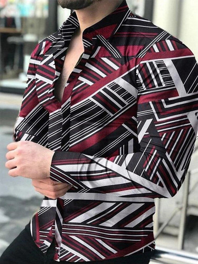 Μόδα Πολυτελή Social Ανδρικά πουκάμισα πουκάμισα με κουμπιά με γιακά με κουμπιά casual λουλούδια με μακρυμάνικο μπλουζάκια Ανδρικά ρούχα Ζακέτα χορού