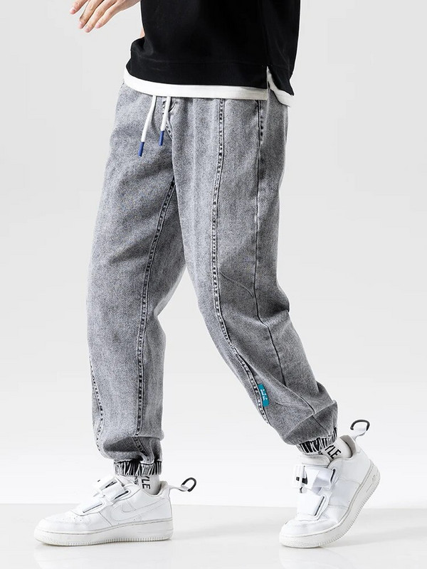 Kevadsuvi Must Sinine Baggy Teksad Meeste Tänavarõivad Denim Joggers Vabaaja puuvillased haaremipüksid Teksapüksid Suures suuruses 6XL 7XL 8XL