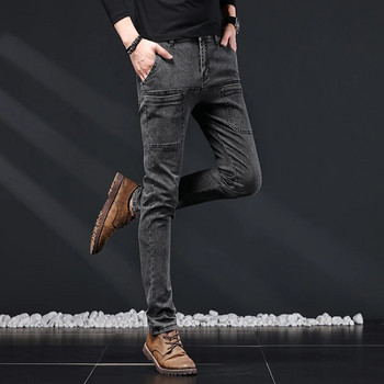 2023 Νέα ανδρικά λεπτά τζιν Stretch Skinny με πολλές τσέπες Σχεδιαστής μόδας τζιν παντελόνι Ανδρικά επώνυμα ρούχα Παντελόνια Streetwear