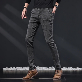 2023 Νέα ανδρικά λεπτά τζιν Stretch Skinny με πολλές τσέπες Σχεδιαστής μόδας τζιν παντελόνι Ανδρικά επώνυμα ρούχα Παντελόνια Streetwear