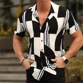 Ανδρικό πουκάμισο πολυτελείας Κοινωνικό βραδινό πουκάμισο Καλοκαιρινό κοντό εξαιρετικά λεπτό Τοπ 2023 πουκάμισο με κουμπιά με πέτο Μόδα πουκάμισο Ανδρικό ρούχο σχεδιαστών