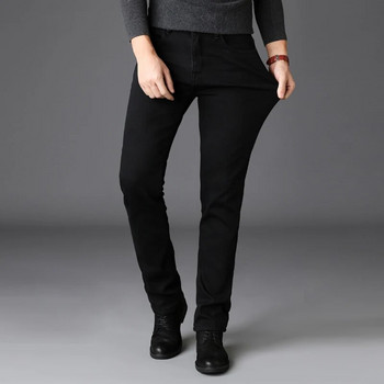 2023 г. Нови мъжки черни тънки дънки Класически стил Бизнес мода Усъвършенствани еластични дънкови панталони Мъжки маркови дънкови панталони