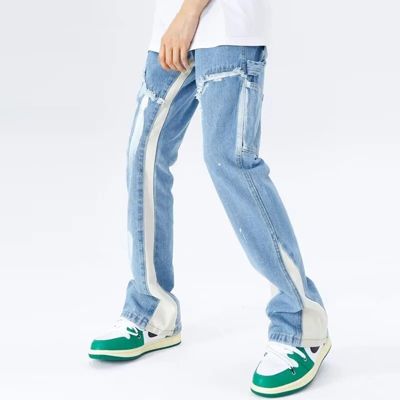 2023 Kanye Y2K Streetwear Baggy Flare Jeans Cargo Παντελόνι Ανδρικά Ρούχα Φούτερ με κορδόνια Ανδρικό τζιν παντελόνι Pantalon Homme