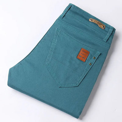 2023 Νέο φθινοπωρινό ανδρικό λεπτό τζιν κλασικό στιλ ίσιο βαμβακερό τζιν παντελόνι ανδρικό παντελόνι μάρκας κρασί κόκκινο μαύρο λευκό παντελόνι