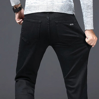 Ανδρικά τζιν επαγγελματικά τζιν Casual ίσια μόδα Κλασικό μαύρο εργασιακό τζιν παντελόνι Αντρικό WTHINLEE Μέγεθος ρούχων 28-40