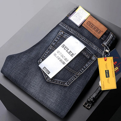 2023 SULEE uued meeste teksad klassikalises stiilis täiustatud venivad äripüksid vabaaja mood Denimpüksid meeste riided