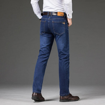 Маркови мъжки прави еластични памучни дънки Мъжки модни бизнес класически стил Дънкови панталони Панталони Голям размер 35 40 42 44 46