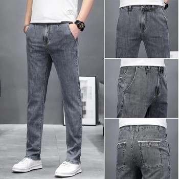 2023 Stretch Skinny Jeans Ανδρική Μόδα Casual Slim Fit Τζιν Σχεδιαστή ελαστικό παντελόνι Γκρι μάρκας Αντρικό μεγάλο μέγεθος 38 40