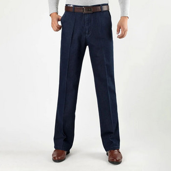 Размер 30-45 Мъжки бизнес дънки Класически мъжки еластични дънки Плюс размер широки прави мъжки дънкови панталони Памучни сини работни дънки Мъжки