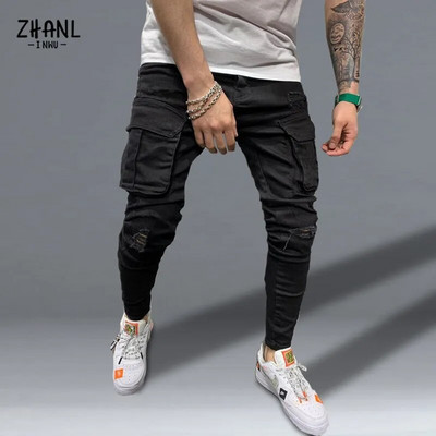 Ανδρικά Stretchy Skinny Ripped Jeans Ανδρικά Slim Fit Τζιν Υψηλής ποιότητας Jean Fashion Φούτερ Παντελόνι Hip hop Παντελόνι Jogger Pencil