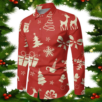 Snowflake 3d print πουκάμισα Χριστουγεννιάτικες μπλούζες Navidad Πρωτοχρονιάτικα γιορτινά μπλουζάκια Χριστουγεννιάτικου δώρου Φθινόπωρο Χειμώνας Camisas De Hombre