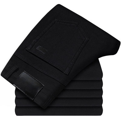 Nauji vyriški džinsai Pavasario ruduo Vyriški išmanūs džinsai Vyriški klasikiniai džinsai Verslo mados tiesios, mėlynos tamprios džinsinės kelnės