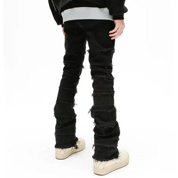 2023 Тъмно улично облекло Черни широки гръндж дънки Y2K Панталони Мъжки пачуърк Хип-хоп прави дънкови панталони Панталони Hombre