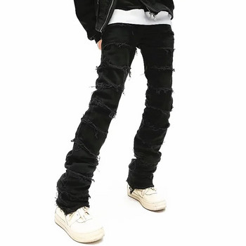 2023 Dark Streetwear Μαύρο φαρδύ Grunge τζιν Y2K ανδρικό παντελόνι συνονθύλευμα Hip Hop ίσιο τζιν παντελόνι Pantalones Hombre